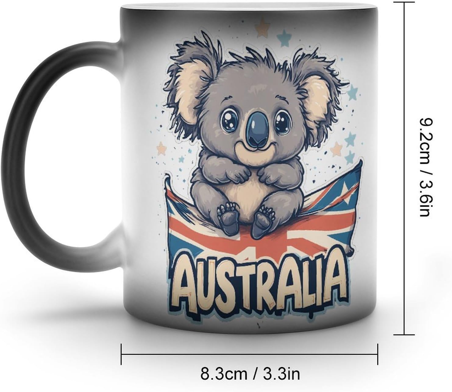 Australia Australian Flag Koalas Color Changing Mug Heated Ceramic Cup Heat Sensitive Coffee Mug Fun Gift