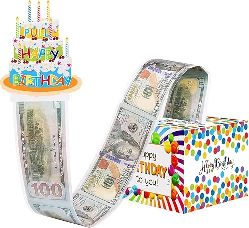 BLOCE Caja de dinero de cumpleaños para regalo en efectivo, cajas de regalo de cumpleaños para dinero en efectivo, caja de dinero de cumpleaños con