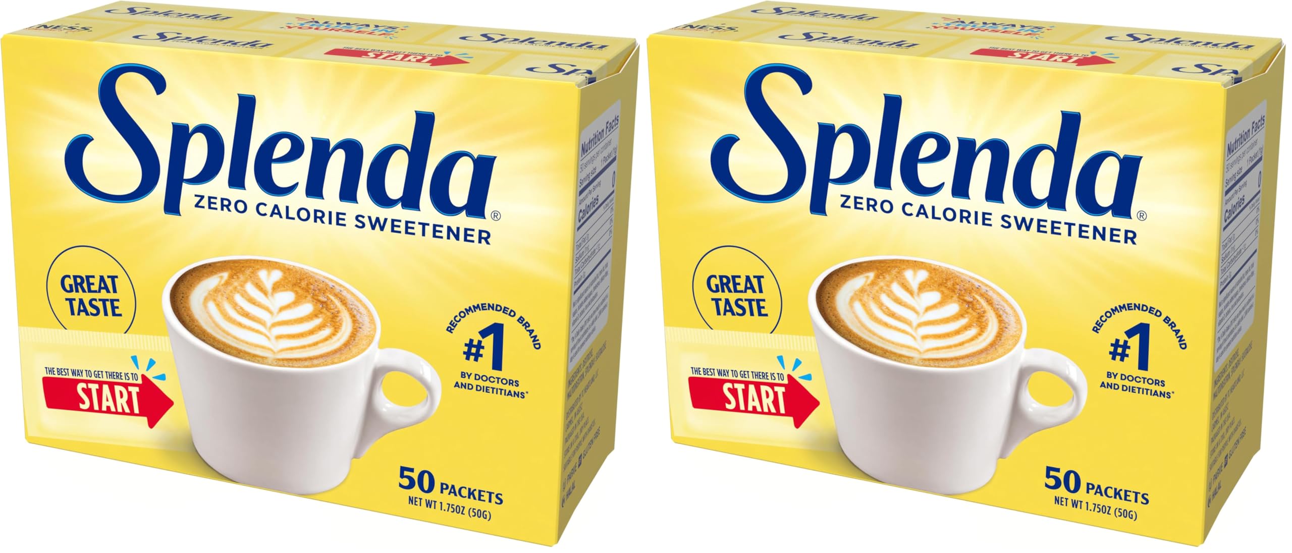 No Calorie Sweetener Packets 50 Ea, 50 Gm (Pack of 2)