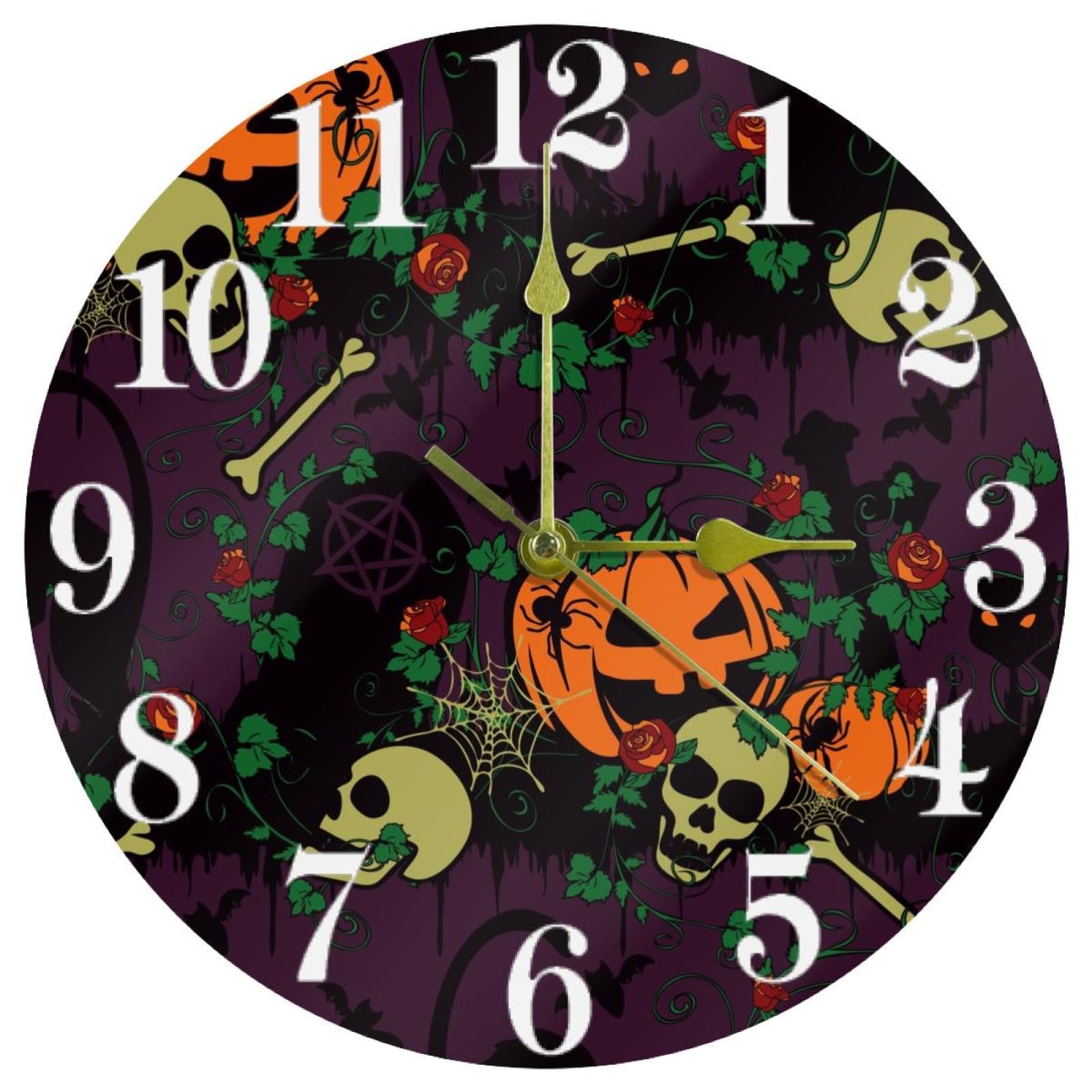 Horloge murale Halloween ronde gothique à offrir pour la maison