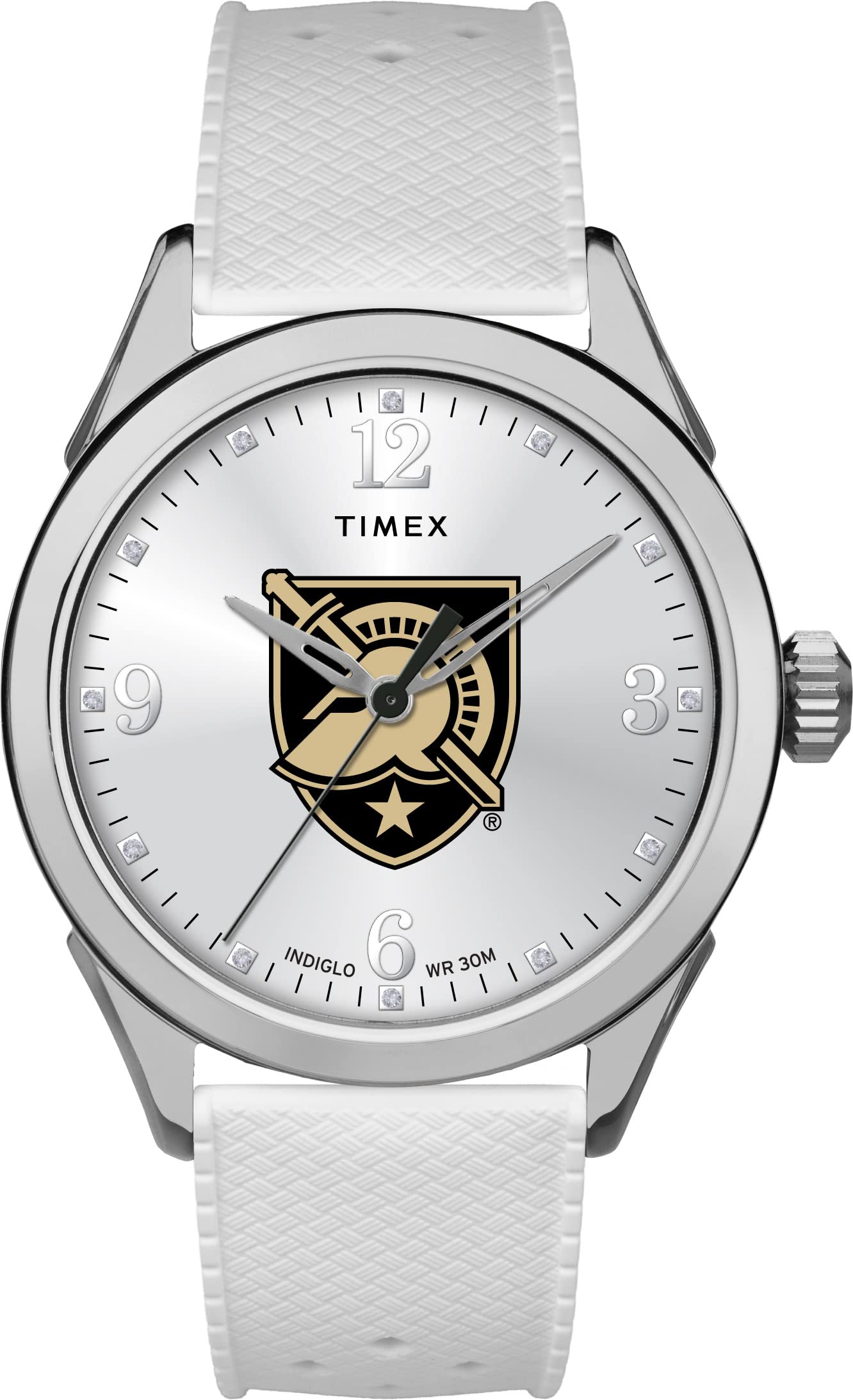 Timex Women's Collegiate Athena 40mm Watch - Army Black Knights with Silicone Strap, Army Black Knights, 20 mm Wide Adjustable Bracelet