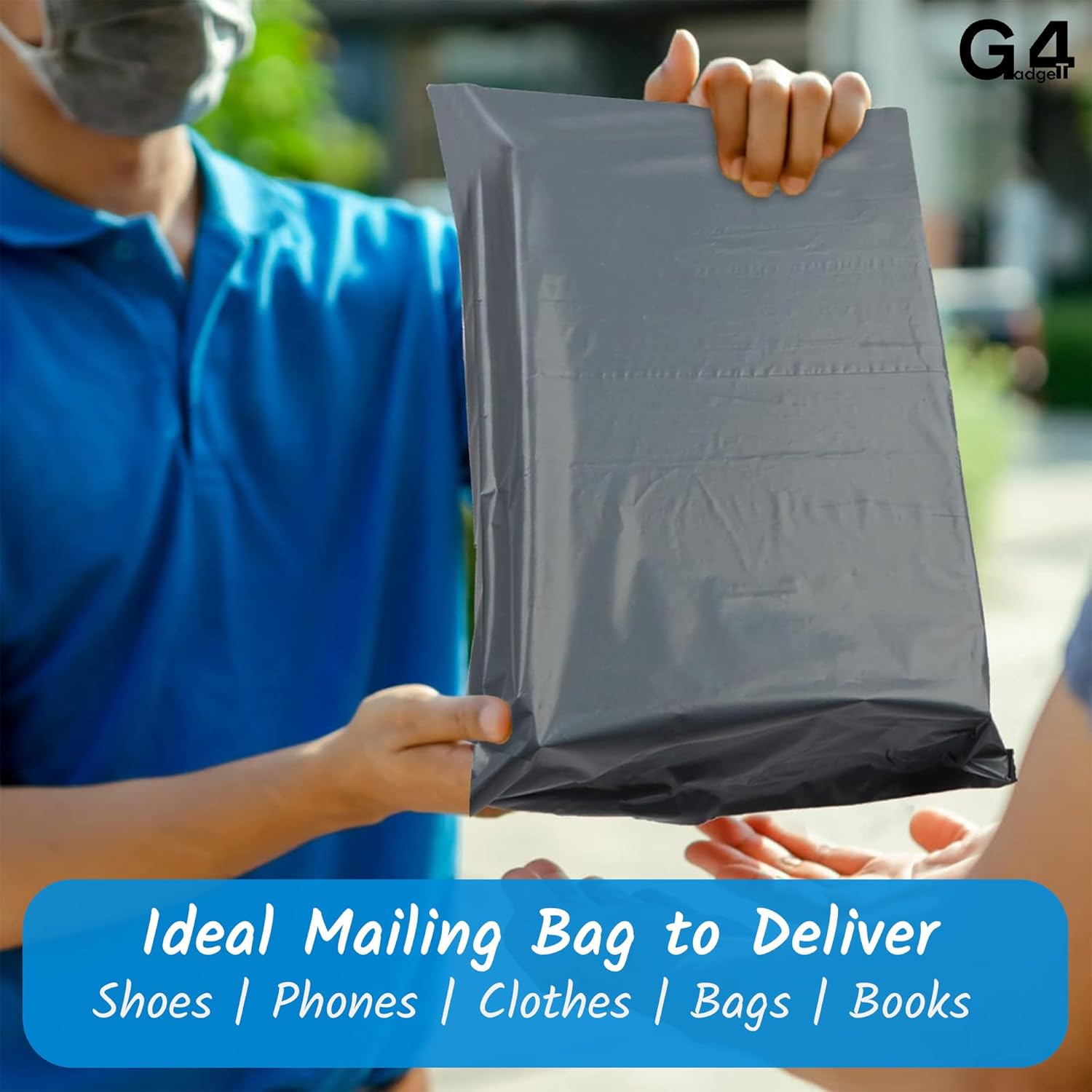 G4GADGET Strong Grey Large Mailing Postal Bags 17x24'', 60Mu Thick, Self-Seal, 600x425mm, 0.12kg, Packing Materials