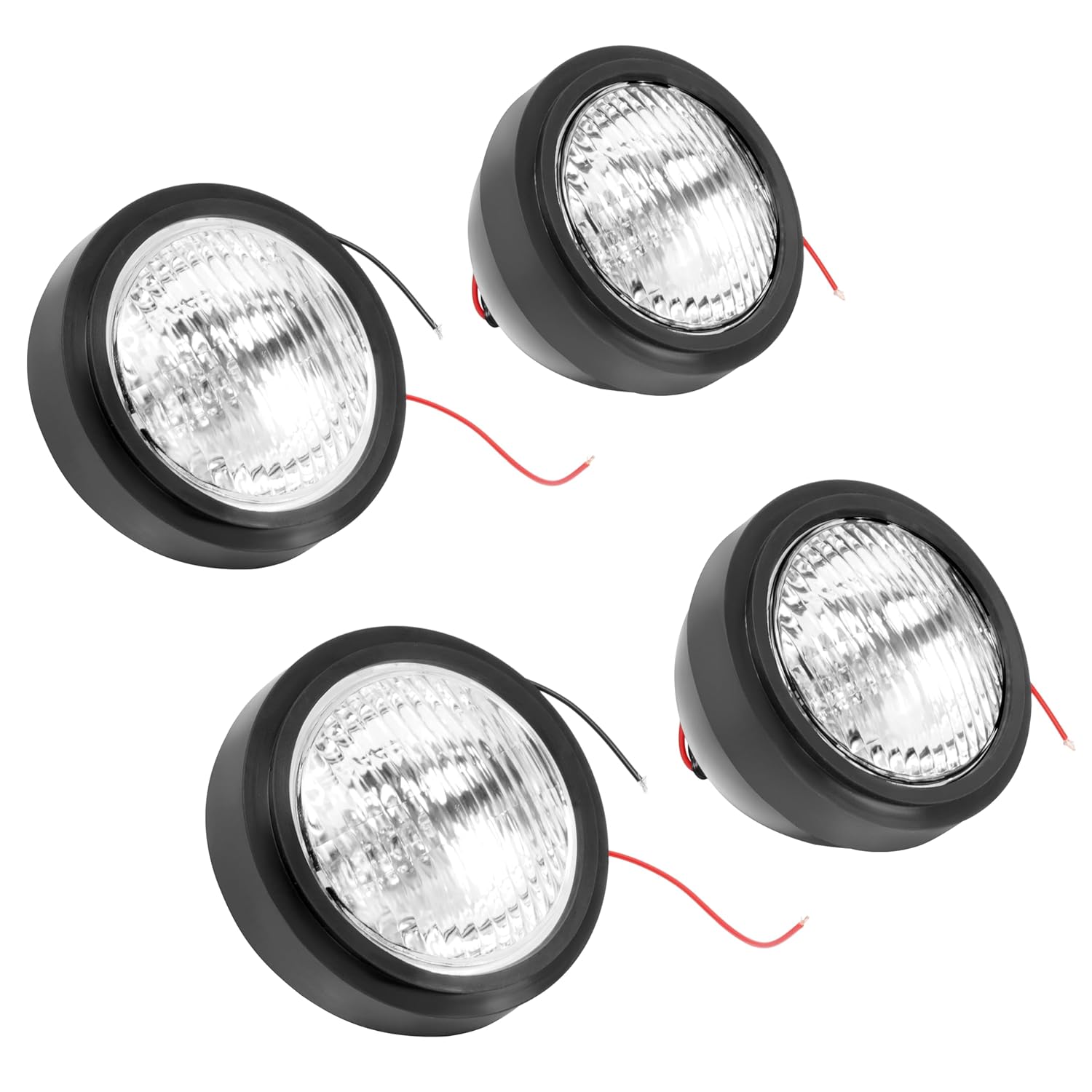 Set of 4 Fender Lights Sealed Beam Headlight Compatible With John Deere 2010 2640 3010 3020 4010 4020 1020 1520 1530 5010 5020 6030 Replacement For 388945R1 Clear Lens