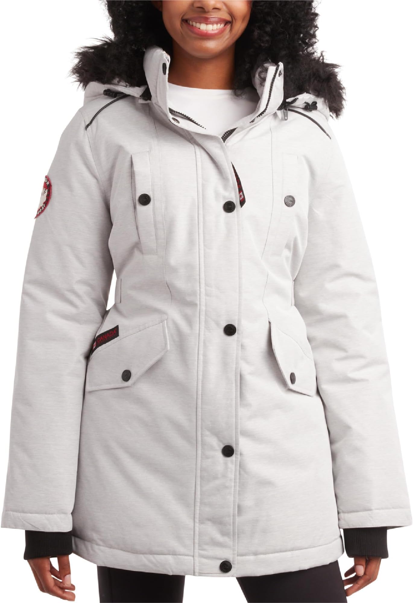 CANADA WEATHER GEARWomen's Long Winter Coat - Wind Water Resistant Faux Fur Hood Puffer Parka Jackets for Women (Size: S-XL)