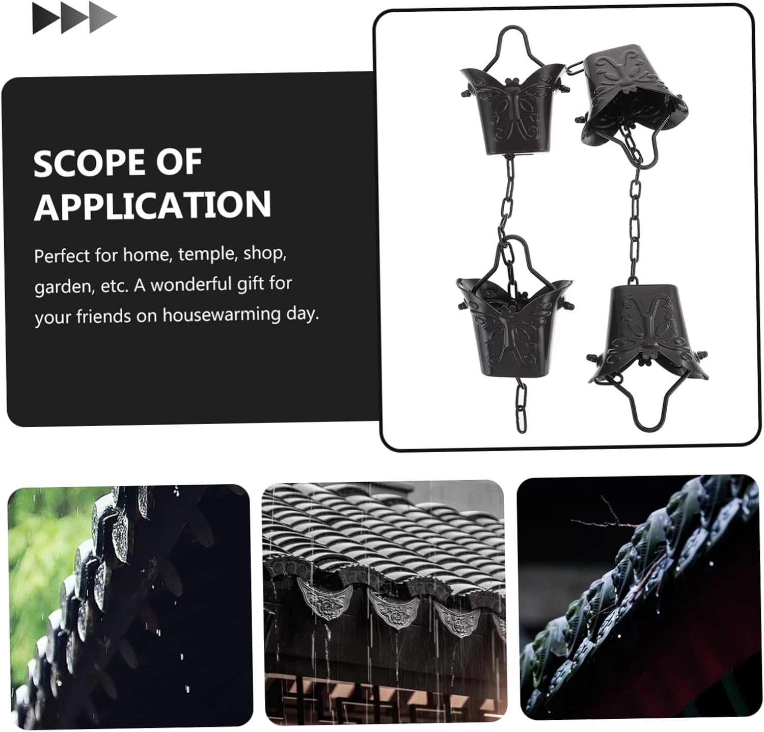 Replacement Rain Chains Rain Chains for Gutters from Gutter Rain Chain Large Rain Chain with Hooks Decorative Outdoor Rain Chain Basin Chain Gutter Garden Aluminum Alloy