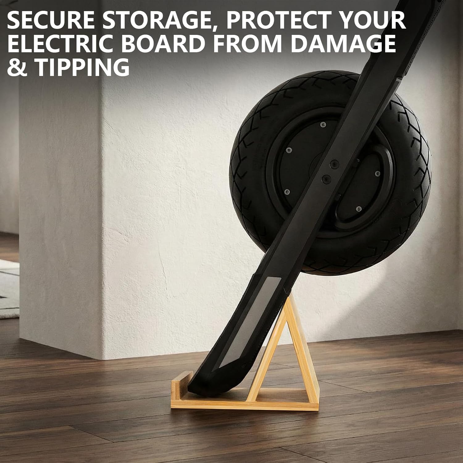 Heavy-Duty Stand Compatible with Onewheel Pint S/XR/GT, Wooden Skateboard Storage Rack with Wide Base, Electric Board Parking Stand