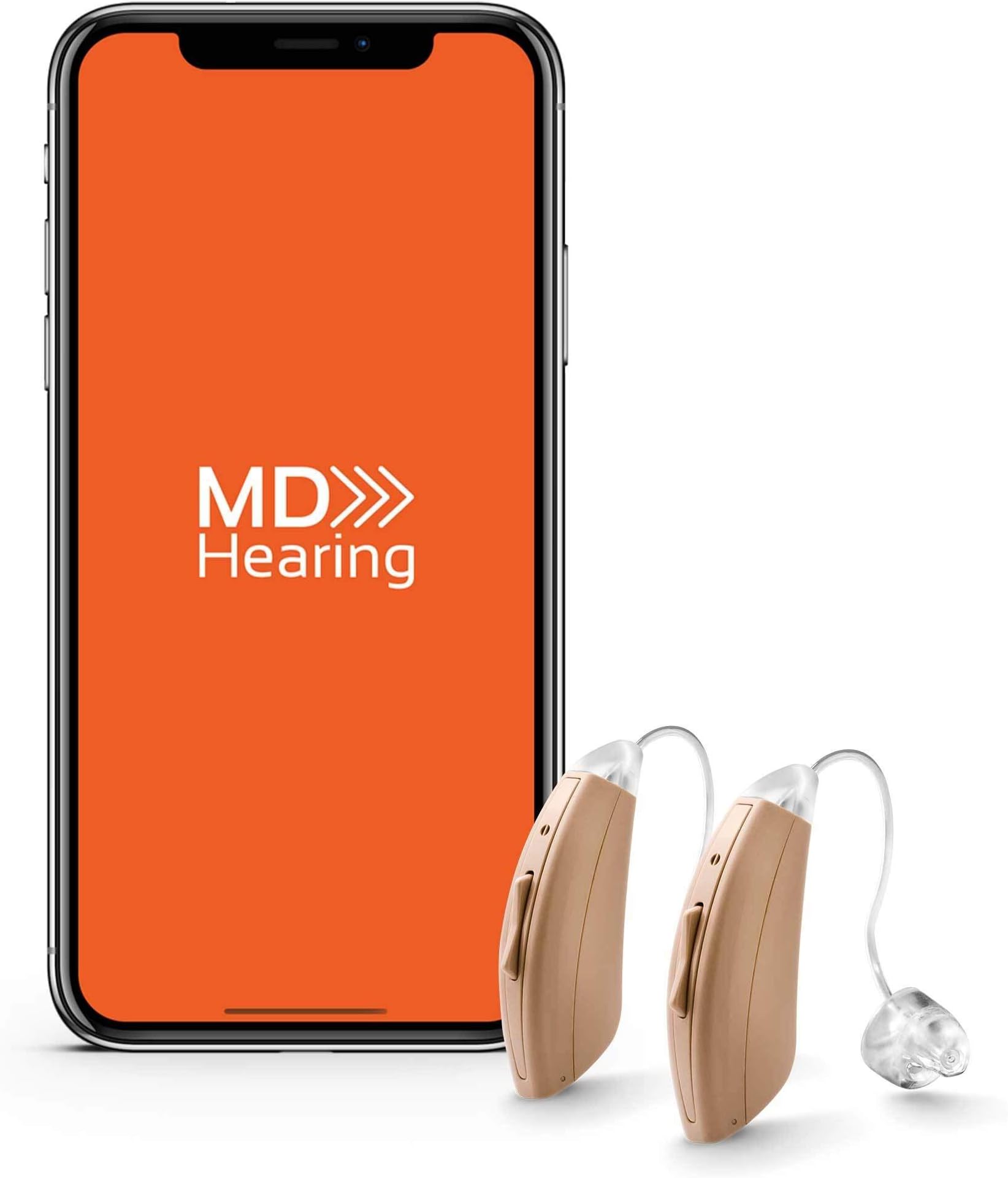 MDHearingAid CORE Hearing Aid (Set of 2), Smartphone Enabled, Customized Sound, Adapts to Environment, 2 Advanced Microphones, Fits with Glasses