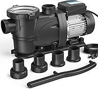 Vista 7 de Bomba de piscina para dentro/sobre el suelo, autocebante de alto flujo (velocidad única, 1HP, 5400 GPH, 115V)