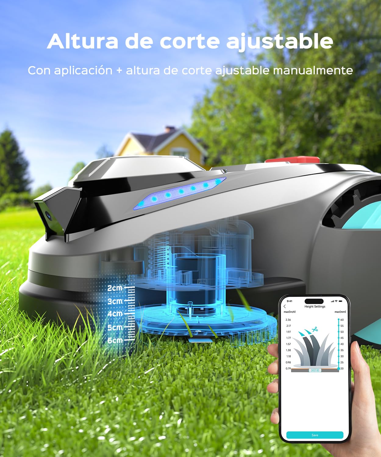 (2026 Upgrade) YARDCARE N1600 Pro Robot cortacésped sin Cable perimetral, Recomendado para 1600 m² – con RTK & visión, Corte en U, gestión multizona, Control Mediante App y evitación de obstáculos
