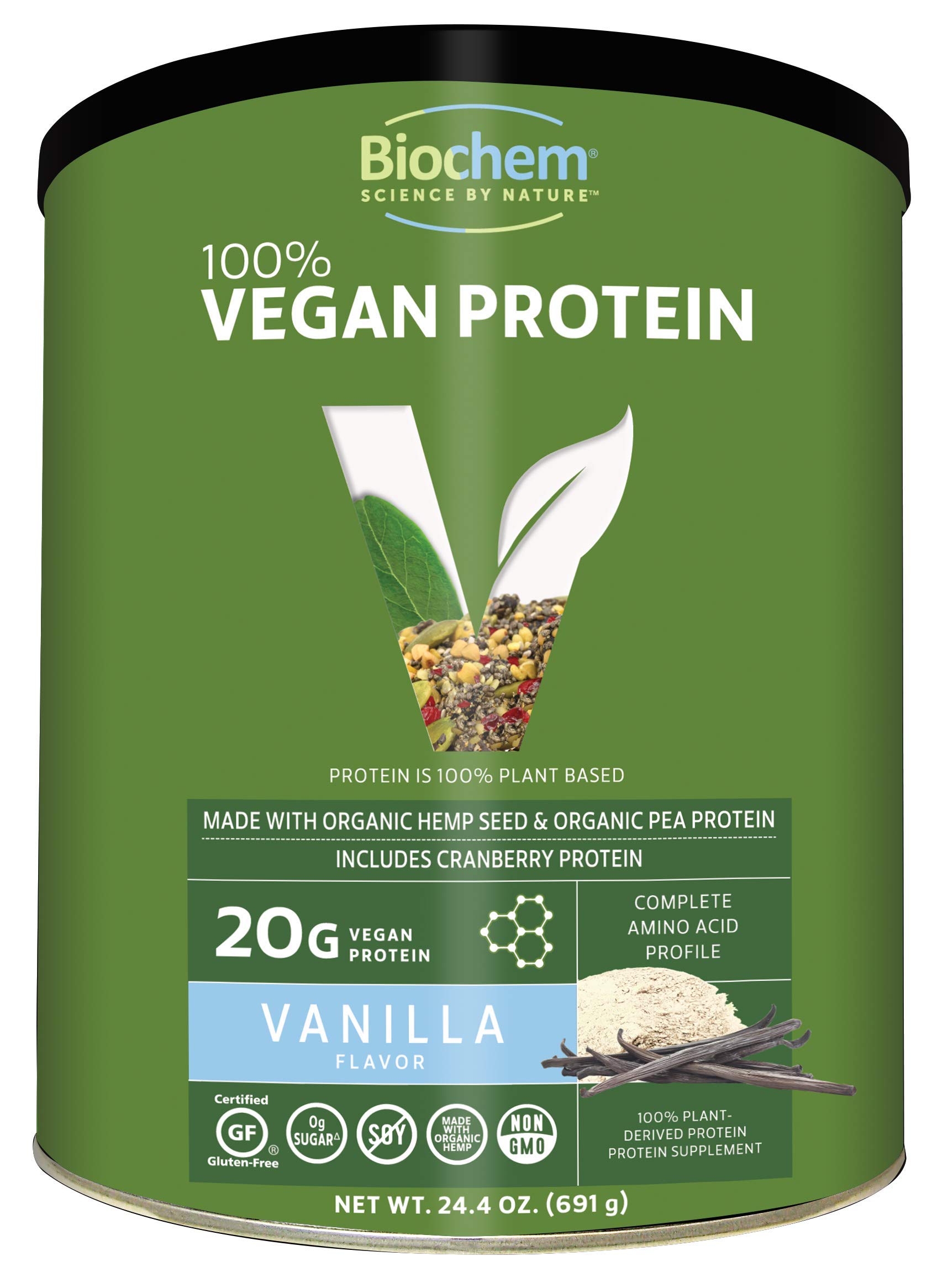 Biochem By Country Life - Vegan Protein Powder Vanilla 22.8 Oz. 138314