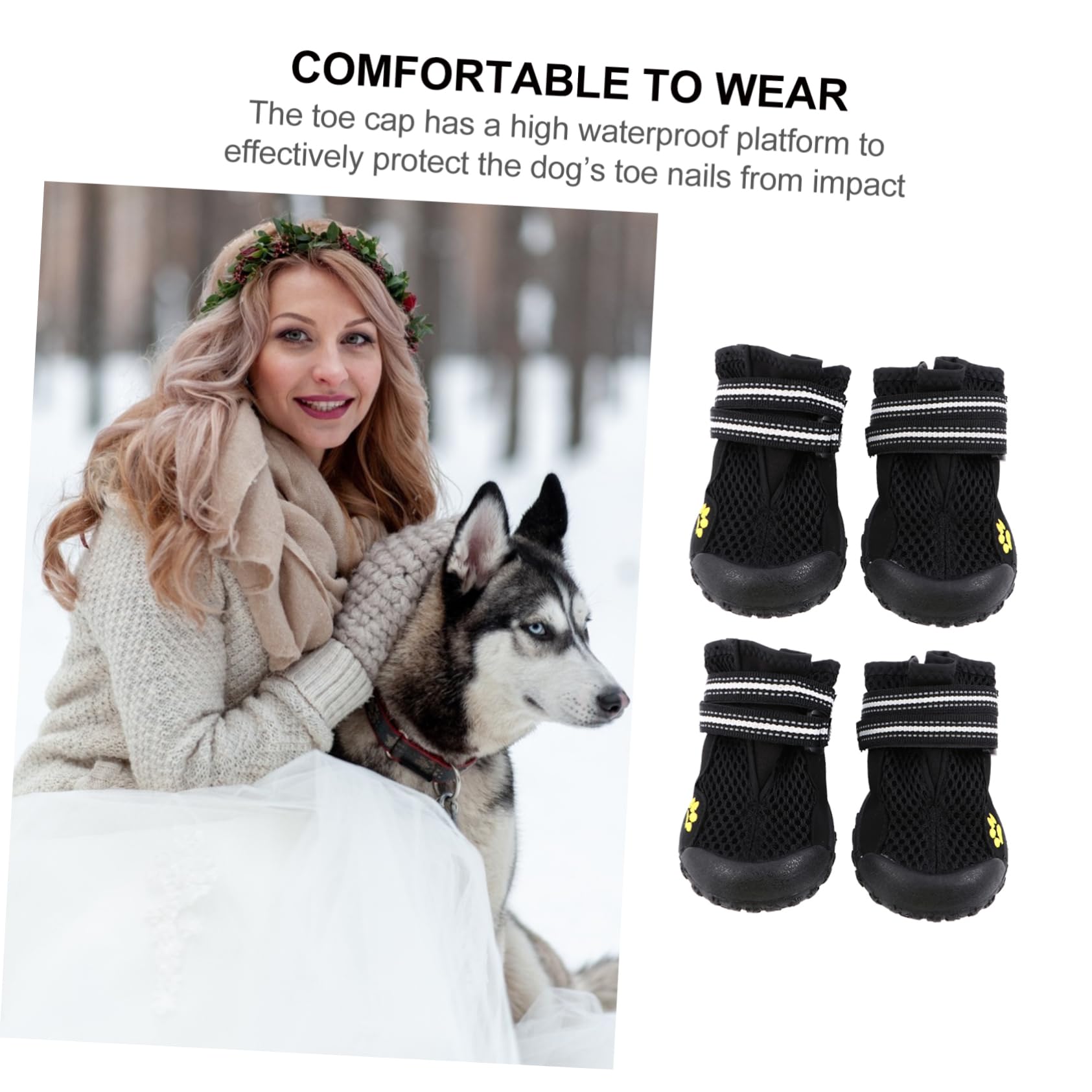 minkissy 1 Set scarpe per cani da trekking per animali domestici antiscivolo per cani scarpe da alpinismo per animali domestici stivaletti per cani protezione zampa gatto regali all'aperto cane scarpe