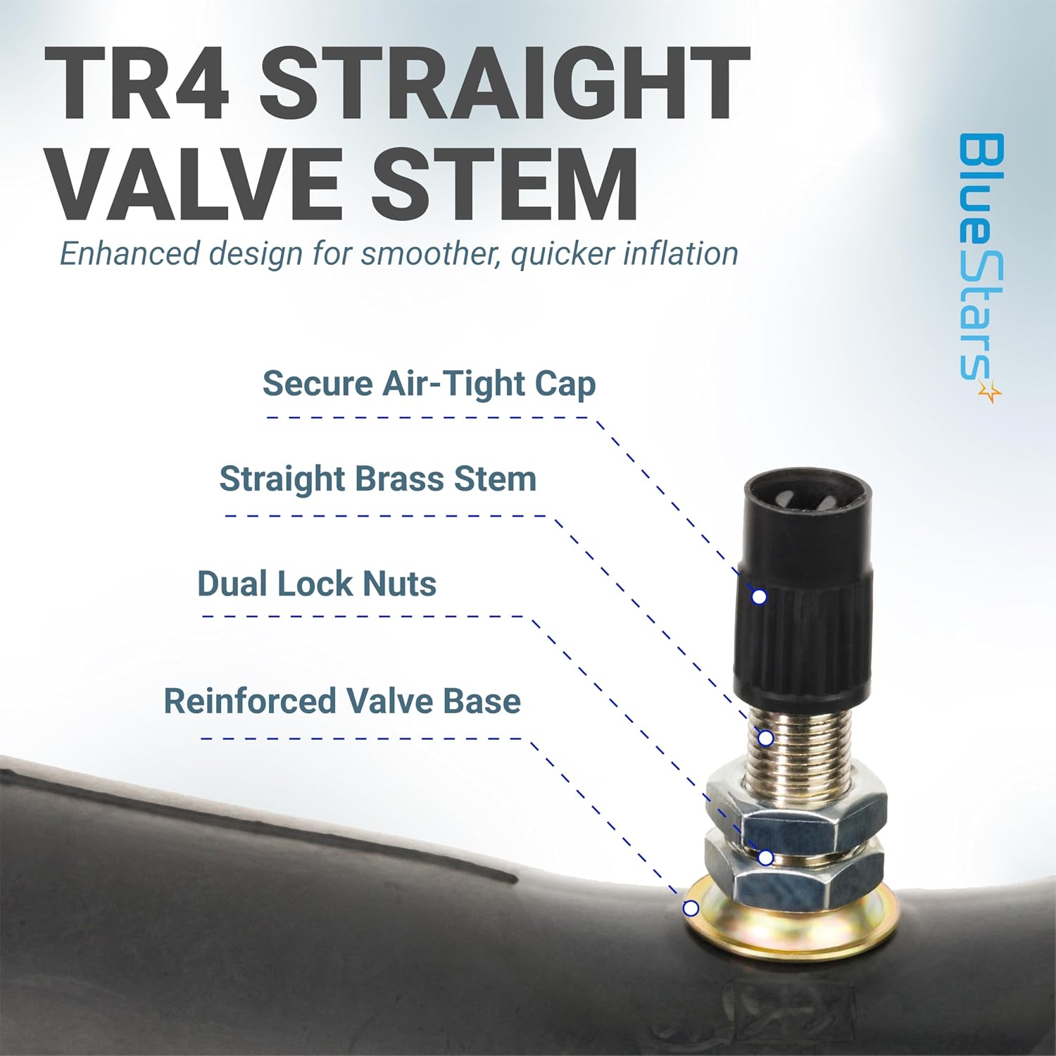 BlueStars 2.75/3.00-19" Motorcycle Inner Tube – 2.5mm Heavy-Duty Butyl Rubber – TR4 Straight Valve Stem – Fits 2.75-19 3.00-19 70/100-19 80/100-19 – Compatible with Surron Talaria Segway – 2 Packs