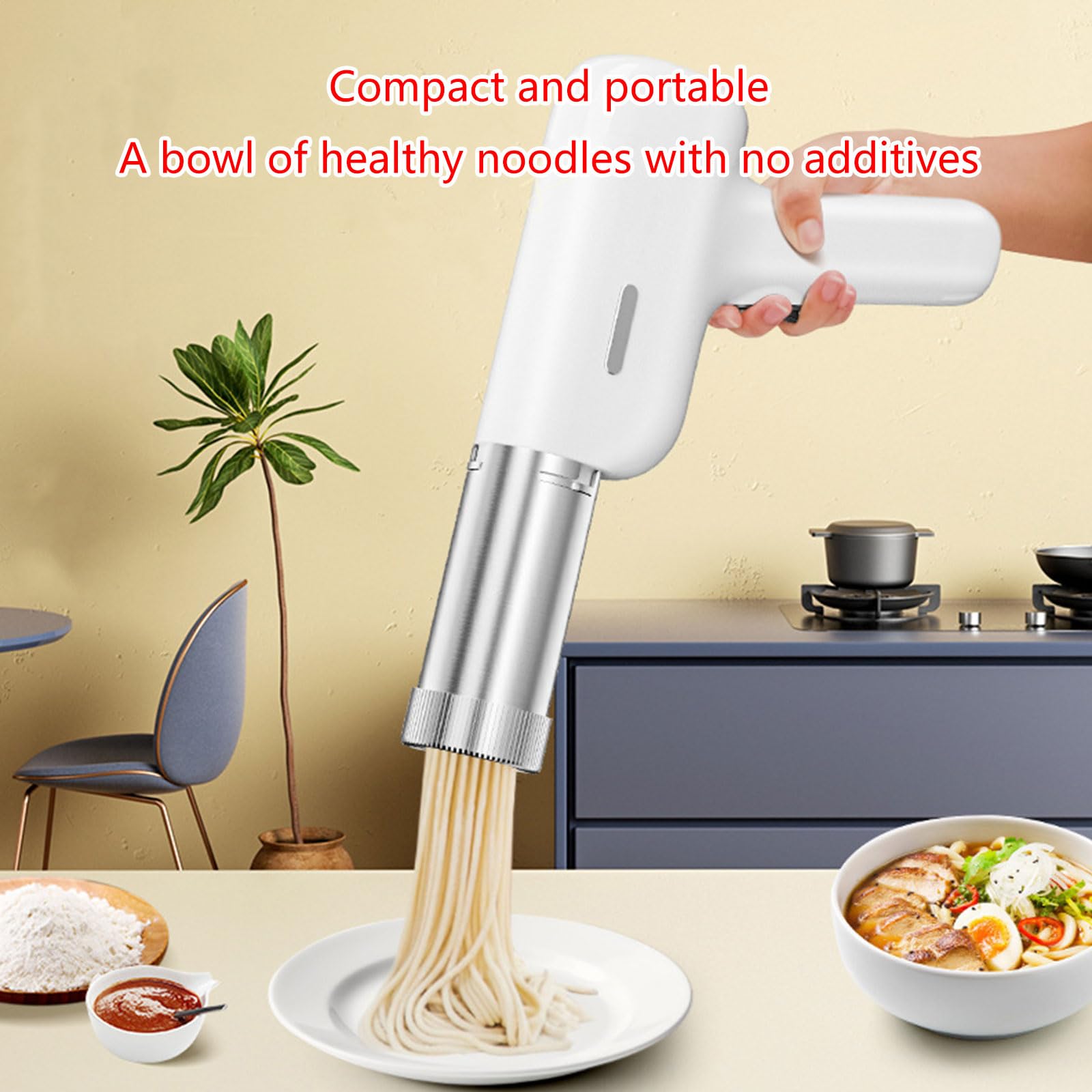 Práctica máquina eléctrica rápida para hacer pasta, herramienta de cocción eficiente para hacer pasta eléctrica