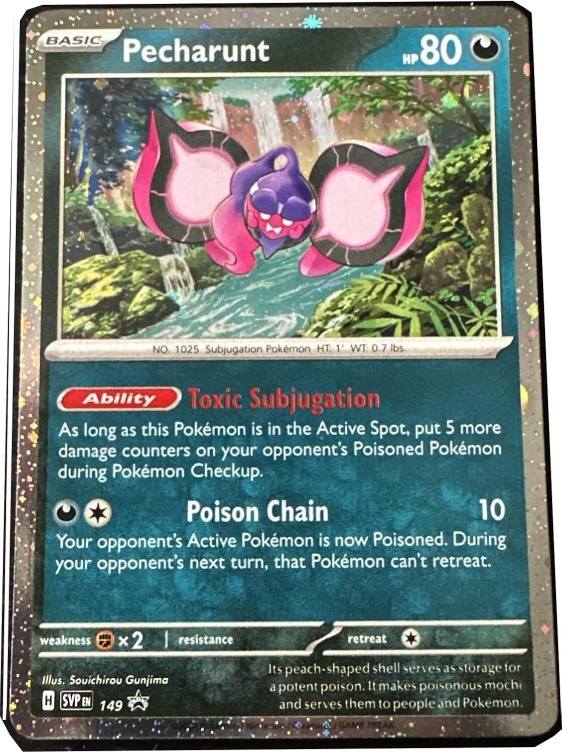 Pokemon - Pecharunt SVP 149 – Black Star – Cosmos Foil Promo Single Card