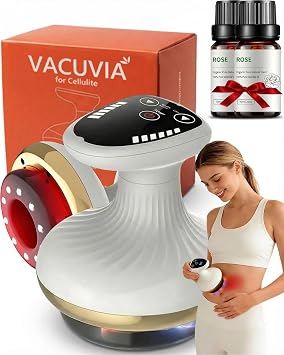 Cellulite Suction Massager, Firmer, More Toned Skin, Rechargeable Cellulite Massage Tool, Portable Guasha Tool, Reduce Stretch Marks & Cellulite Remover for Legs, Arms & Belly Standard with Oil