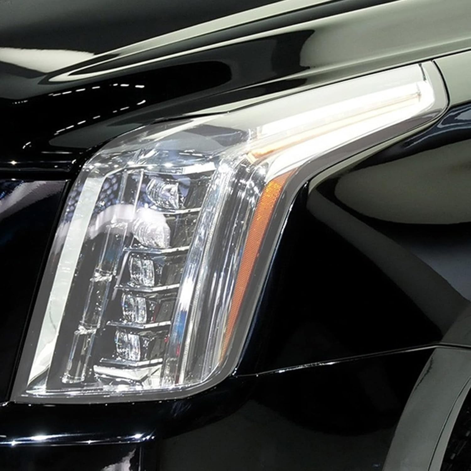 Car Headlight Protective Film for Cadillac Escalade 2015-2020, Transparent Blackened TPU Sticker,Transparent