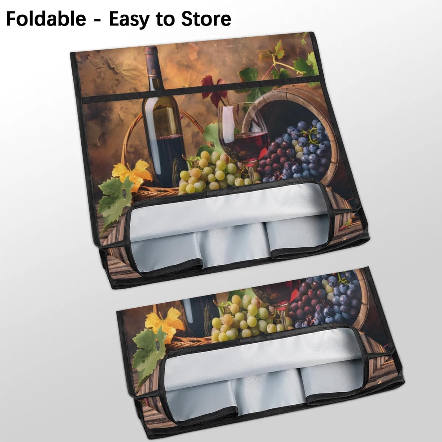 Kitchen Aid Mixer Cover Grapes Wine Fruit Stand Mixer Cover Compatible with 6-8 Quarts Stand Mixers, Dust Covers with Zipper Pocket Foldable Washable Kitchen Aid Organizer Bag