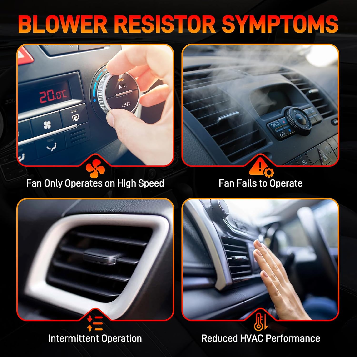 HVAC Blower Motor Resistor Compatible with Chrysler 300 Dodge Challenger Charger 2014-2017/2019-2023, Durango 2014-2025, Jeep Grand Cherokee 2014-2021, Replaces # RU868, 68224171AA, 22958112