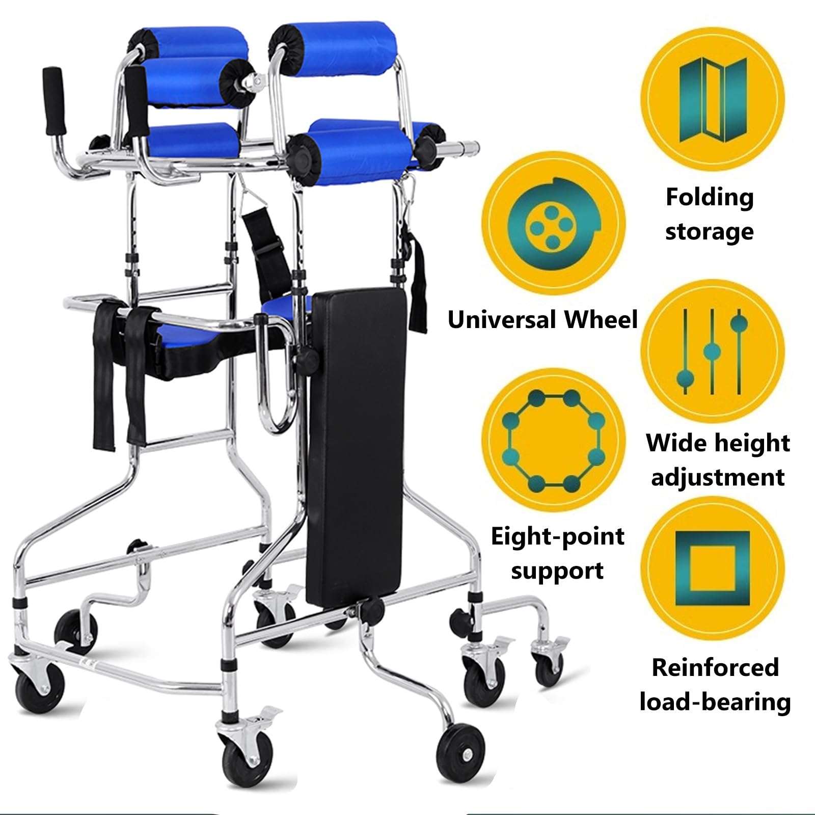 ハンドブレーキ付き 折りたたみ 歩行器 Amazon.co.jp: 折りたたみ式車輪付き歩行器、8輪歩行器、シートと