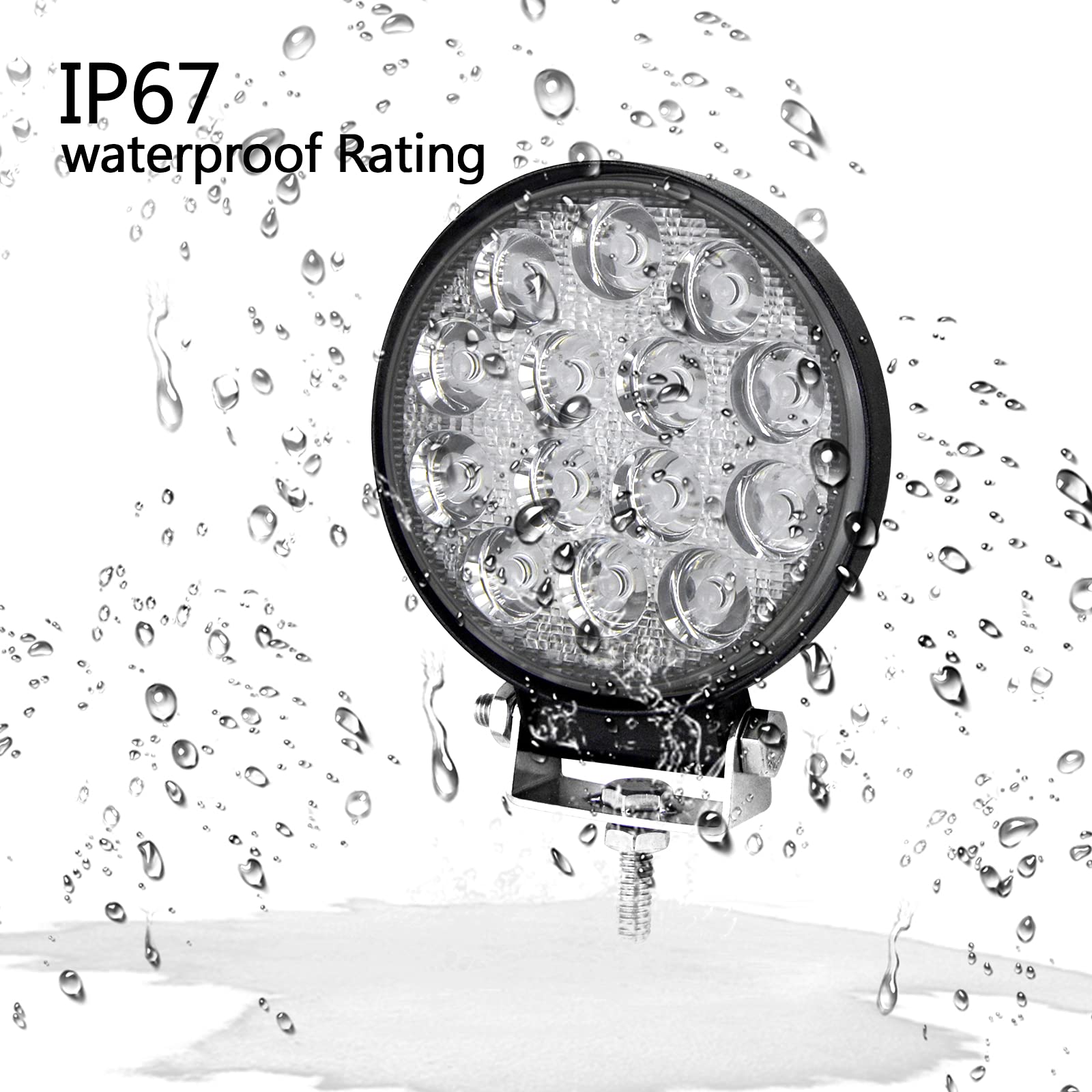10 Phares LED Travail 4" 48W - IP67 12V/24V Pour 4x4 Camion Bateau