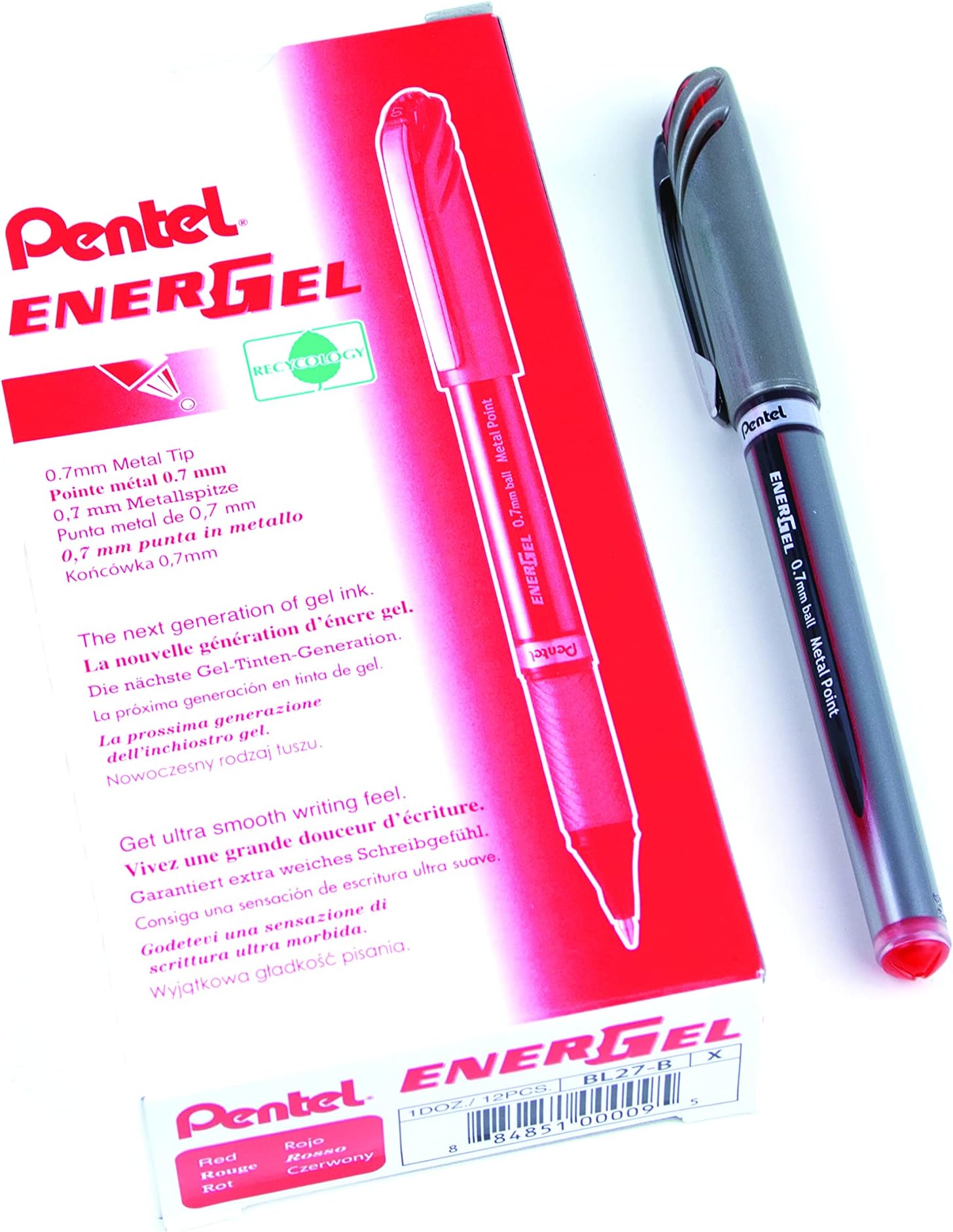 TG. Confezione da 12) Pentel Energel Plus, 12 pezzi - NUOVO
