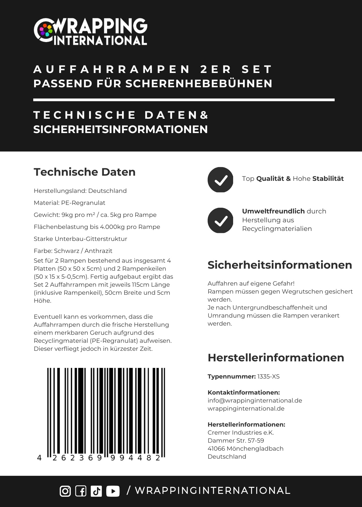 Auffahrrampen 2er Set für Scherenhebebühne z.B. für Tiefergelegte Fahrzeuge Überfahrrampen Scherenbühne Doppelscheren