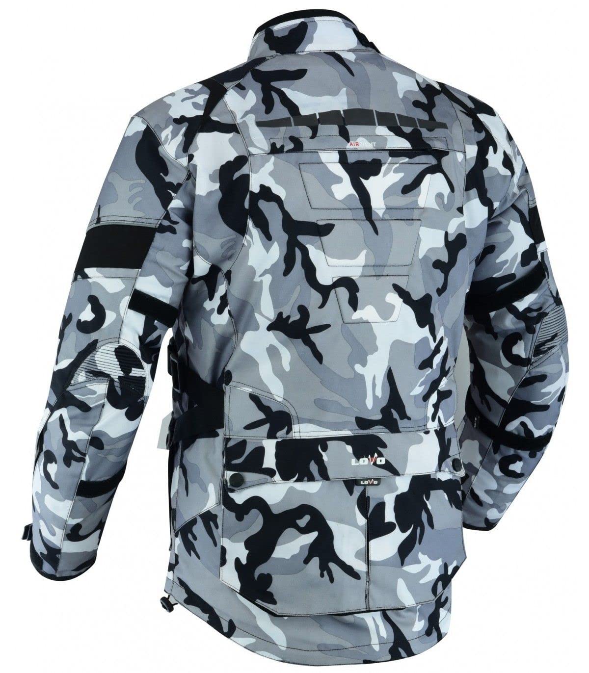 LOVO - Chaqueta Moto Hombre 4 Estaciones 3/4 - Cazadora Moto Hombre Impermeable y Transpirable Ideal para Todas las Estaciones - Ropa Moto Verano e Invierno - Alta Protección y Longitud 3/4