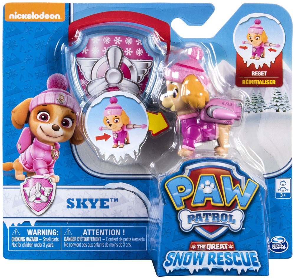 Paw Patrol Snow Rescue Skye with Transforming Pup Pack and Badge
