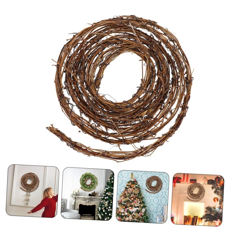 Garneck 5stücke Natürliche Rattankränze Handgeflochtenes Weinreben-Gestell Als Kranzbasis Für DIY-basteln Hochzeits Weihnachtsdeko Vielseitig Für Tür Fenster Wand Geeignet