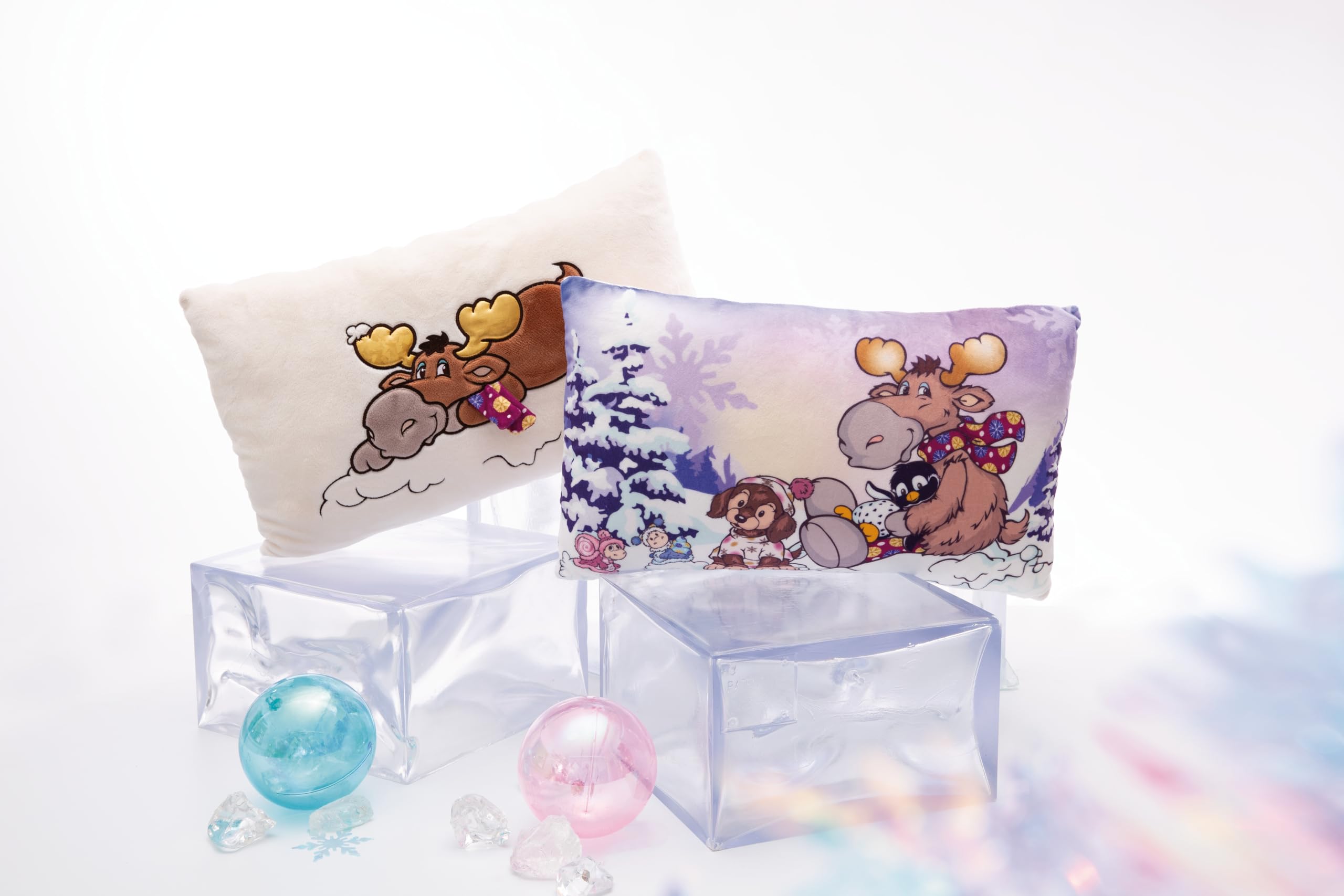 NICI Pluszowa poduszka renifer Thure 43x25cm brązowa - Pluszowa maskotka ze zrównoważonej produkcji z miękkiego pluszu, urocza, miękka zabawka do przytulania, zabawy i na prezent