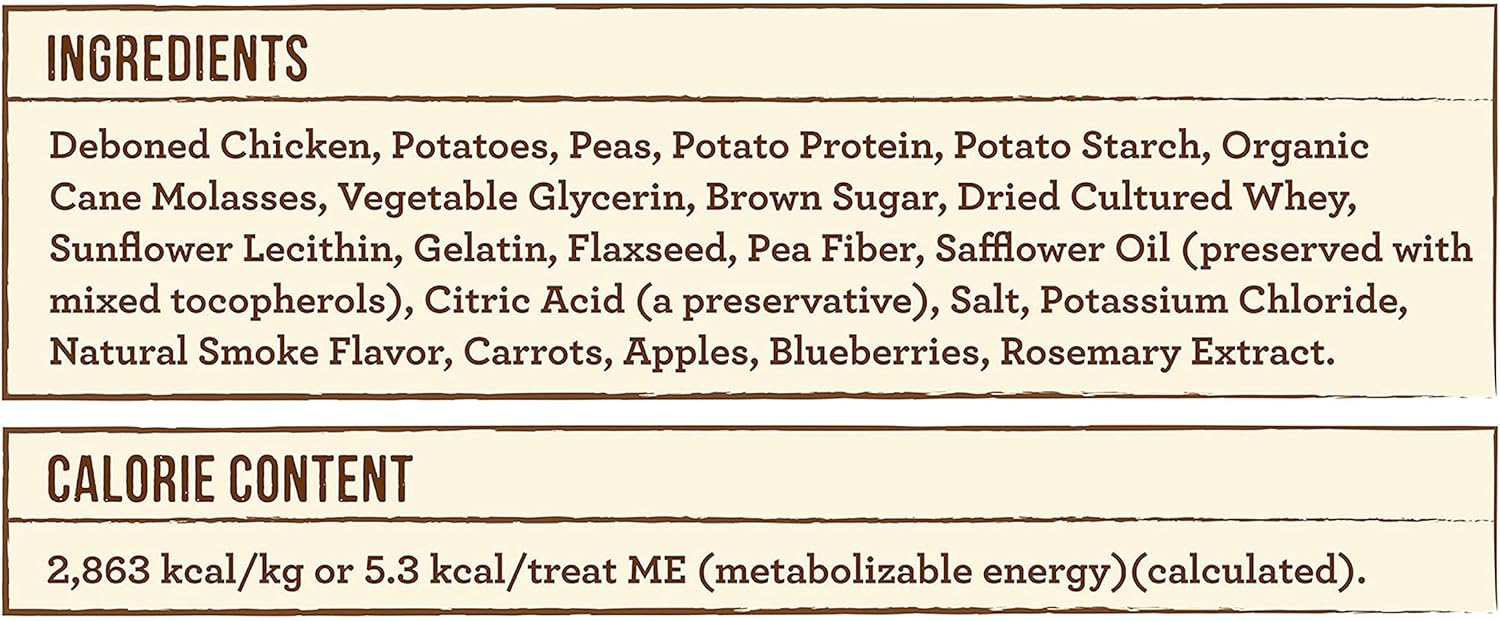 Merrick Power Bites Soft & Chewy Dog Treats, Real Chicken Recipe, Natural Dog Treats Made with Grain Free & Gluten Free Ingredients, 6 OZ Bag (Pack of 3)
