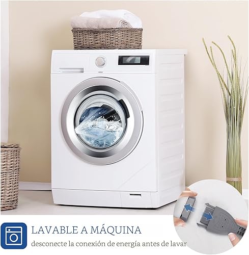 Miniatura 8 de Sealy Protector de colchón con calefacción tamaño Queen, calentador de cama eléctrico acolchado de lujo con controlador dual, 10 configuraciones de