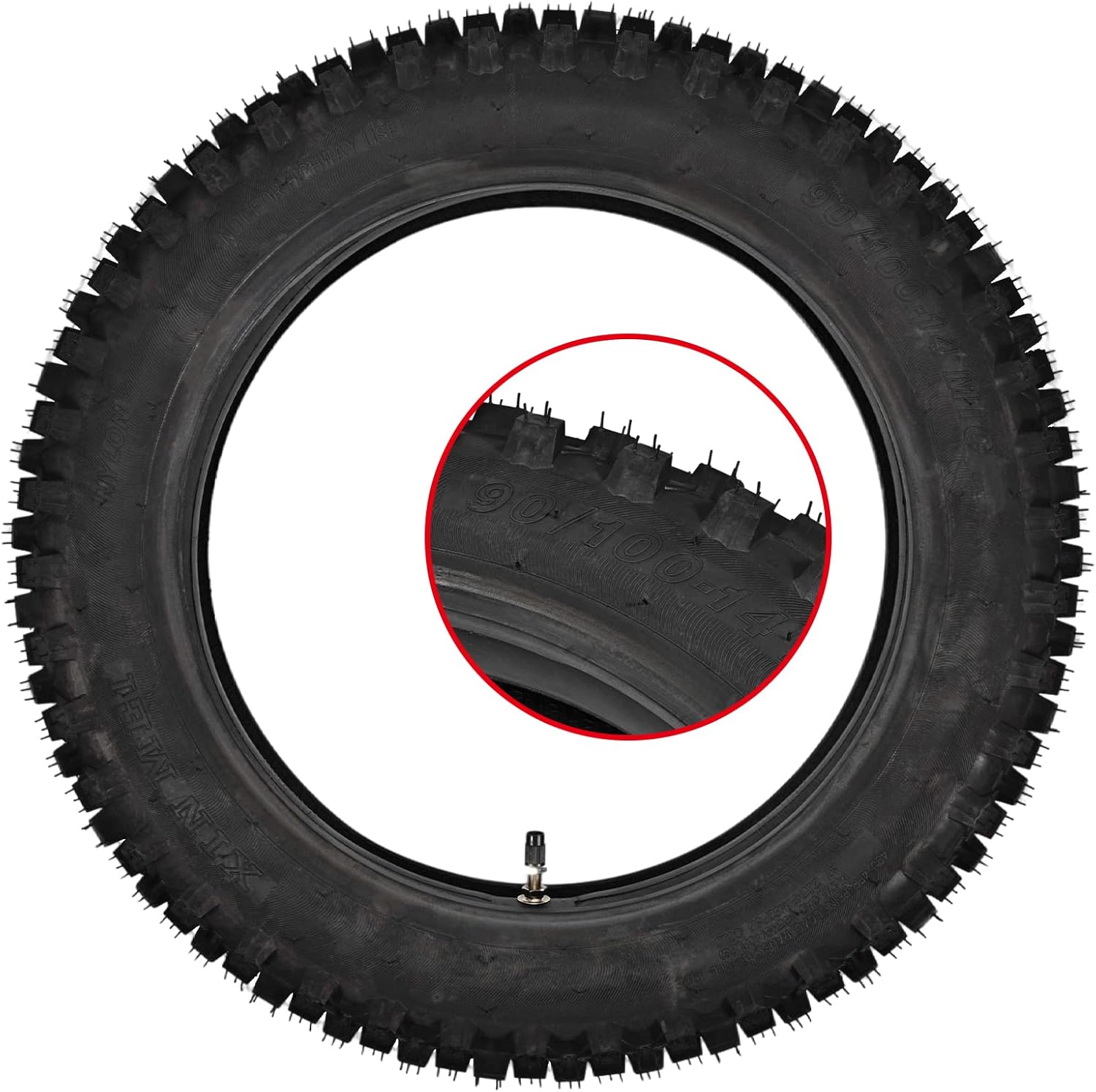 Trkimal 90/100-14 Rear Tire Inner Tube Assembly Tyre for Motocross Off Road Dirt Pit Bike (90/100-14)