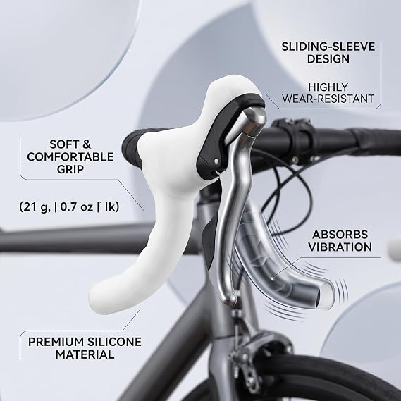 Keenso Bike Brake Grips, Anti-Slip Silicone Bike Brake Lever Grips Waterproof Bicycle Brake Lever Cover Brake Handle Grips Protector Cycling Accessory