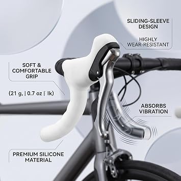 Keenso Bike Brake Grips, Anti-Slip Silicone Bike Brake Lever Grips Waterproof Bicycle Brake Lever Cover Brake Handle Grips Protector Cycling Accessory