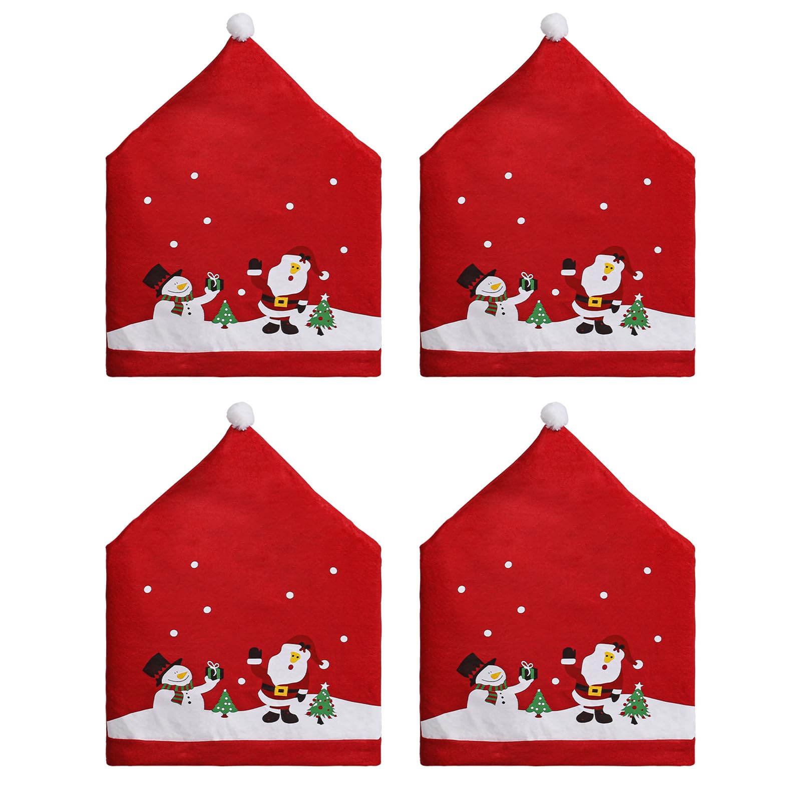 Kalttoy Christmas Santa Soft Chair Cover Universals Size Machine Washable for Home Christmas Party Decoration Fabric Chair Protectors