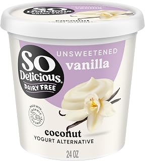 So Delicious Unsweetened Vanilla Coconut Milk Yogurt Alternative - Dairy-Free, Vegan, Gluten-Free, Non-GMO, 24oz Creamy Plant-Based Delight