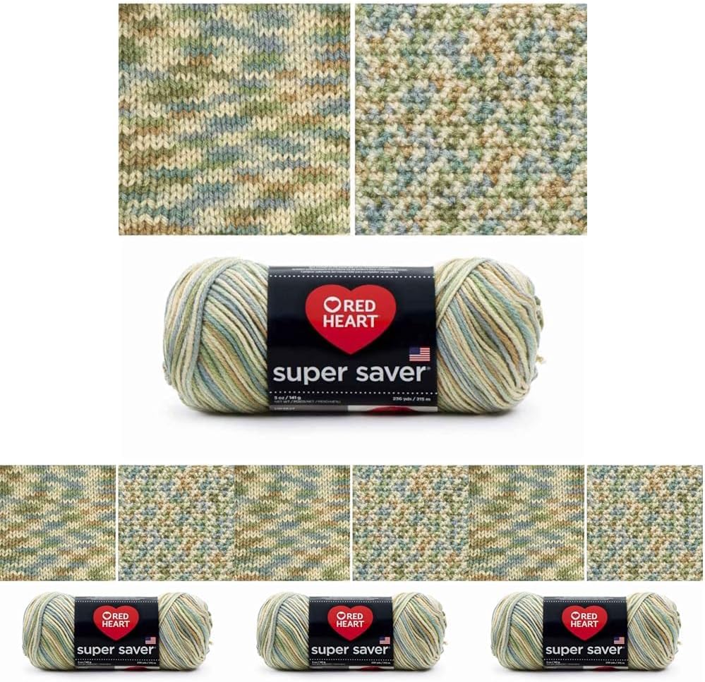 RED HEART Super Saver Yarn - Aspen (Pack of 4)