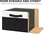 Grandes boîtes de rangement en tissu pour étagères 3 Boîtes de rangement collables avec 3 Poignées de 15x11x9.6 dans des paniers de rangement rectangulaires pour étagères (blanc et noir)