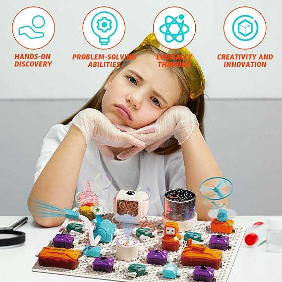 Science Kits for Kids, 450+ Projects Circuit Exploration Kits Educational Electronics Toys for Boys & Girls Hands-On Engineering Toy, Birthday, Halloween, for Ages 5-12 (450+)