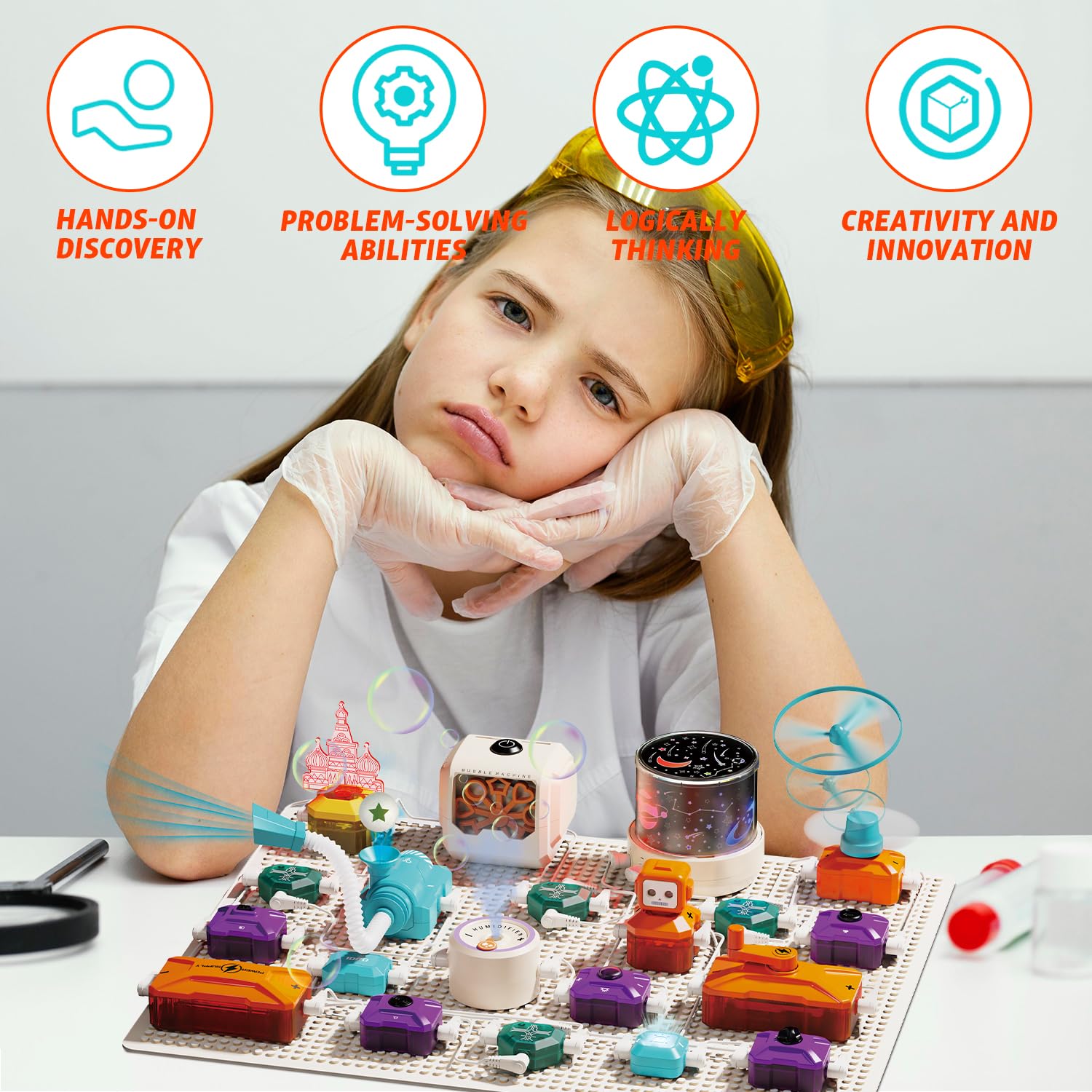 Bastelsets für Kinder, über 450 Projekte – Elektronik-Entdeckungssets, pädagogisches Elektronikspielzeug für Jungen und Mädchen, praktisches Technikspielzeug, für Geburtstage, Halloween