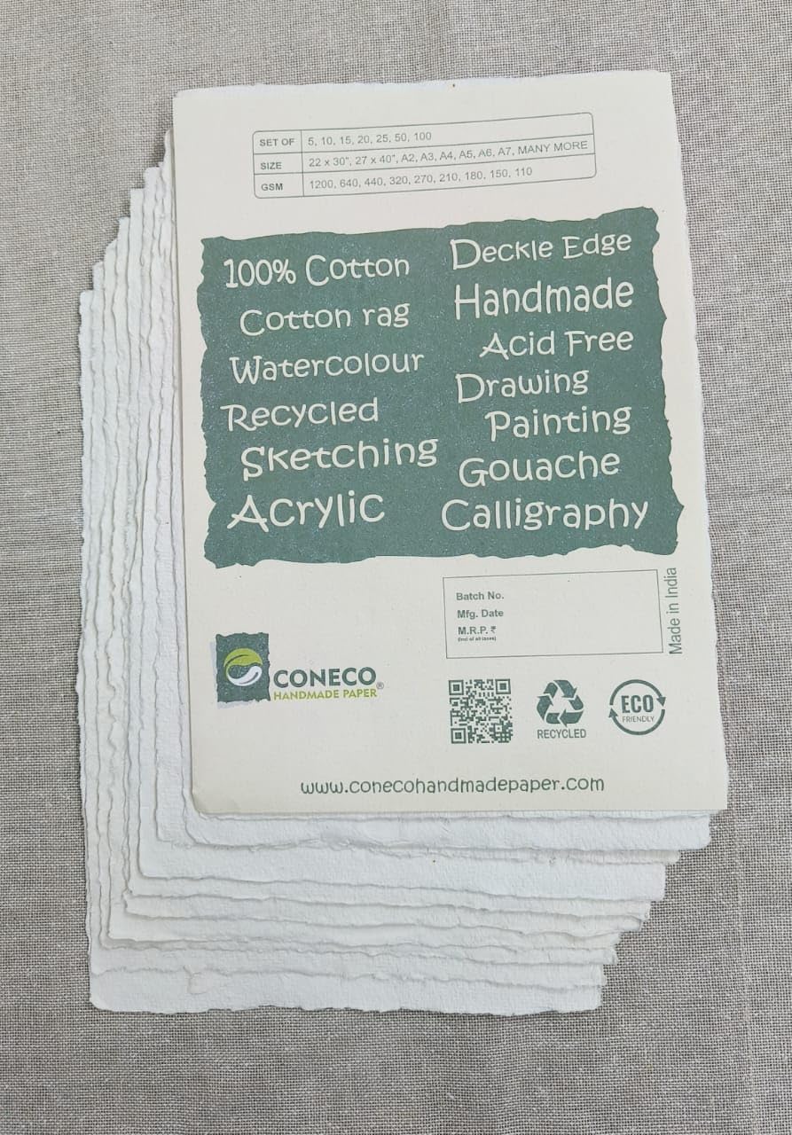 Watercolor Paper A4,100% Cotton, 320 gsm, Acid free, Neutral - 10 Sheets