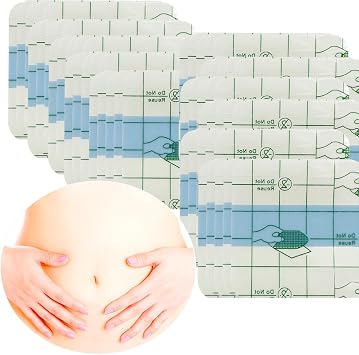 100PCS Belly Button Tape Medical Tape fits for Belly Button Plug Belly Button Shaper 5 * 5 CM Transparent Medical Tape Film Dressing
