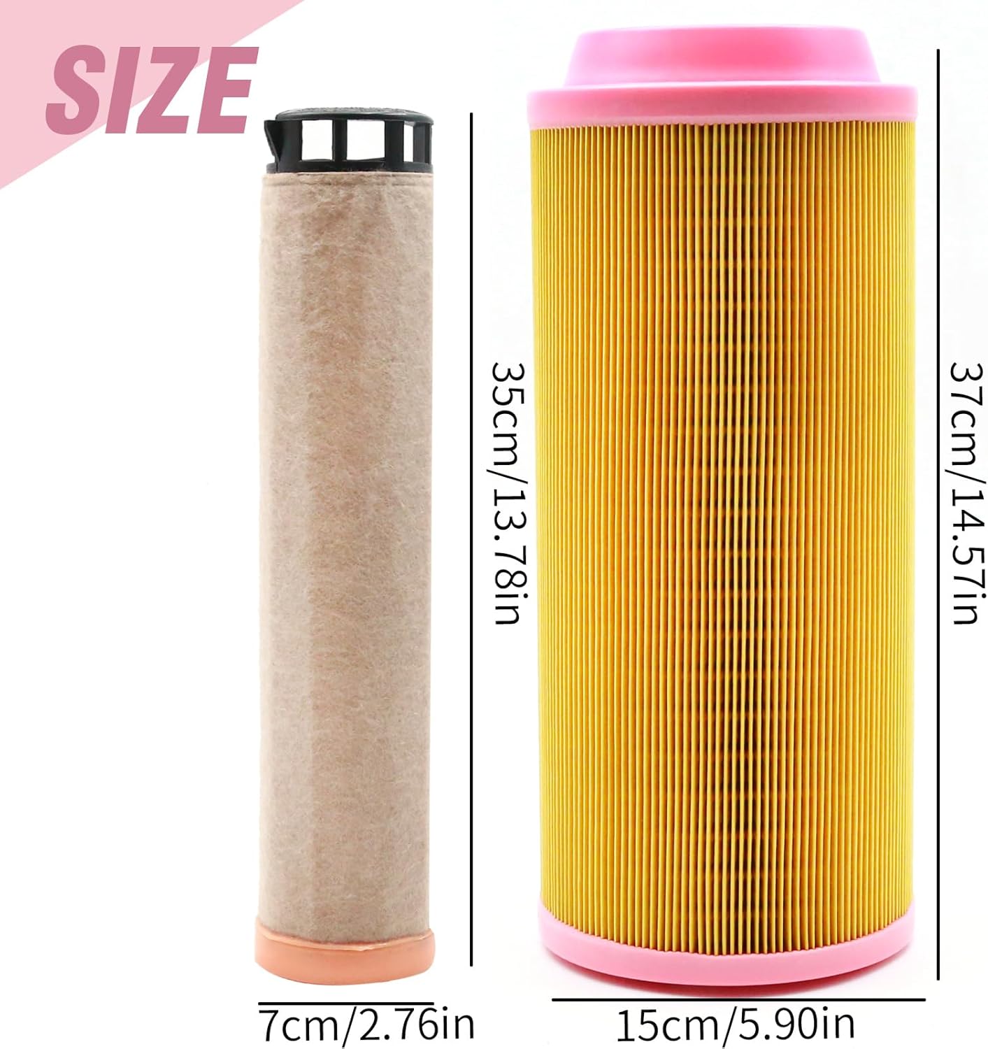 Air (H&V) Filter Kit Replacement for BALDWIN RS3920 FLEETGUARD SogefiPro Various Series Air Compressor, Replaces C15300 CF300 46836 46837 6.3540.0