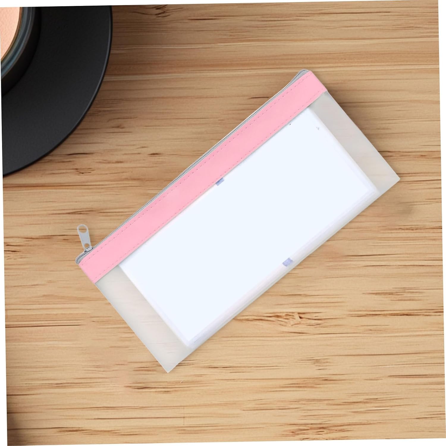COLLBATH Translucent Frosted Money Pouch with Zipper Small Plastic Envelope Bag for Cash Checks and Budgeting Reusable Storage for Adults and Travel