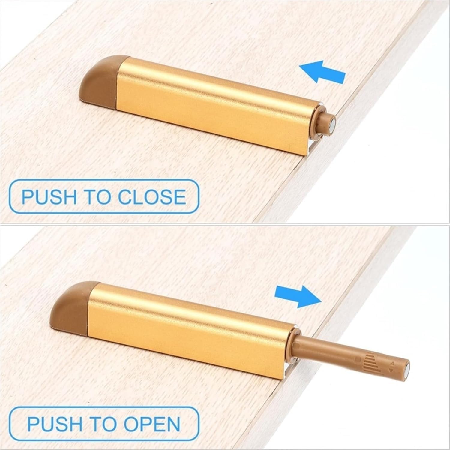 Magnetverschluss für Schränke, Push-Open-Funktion 5/10 Stück Freiliegende/verdeckte Push-to-Open-Türriegel, Küchenschrank-Rebounder, Soft-Close