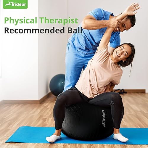 Miniatura 4 de Trideer Extra Thick Yoga Ball Exercise Ball, 5 Sizes Gym Ball, Heavy Duty Ball Chair for Balance, Stability, Pregnancy, Quick Pump Included