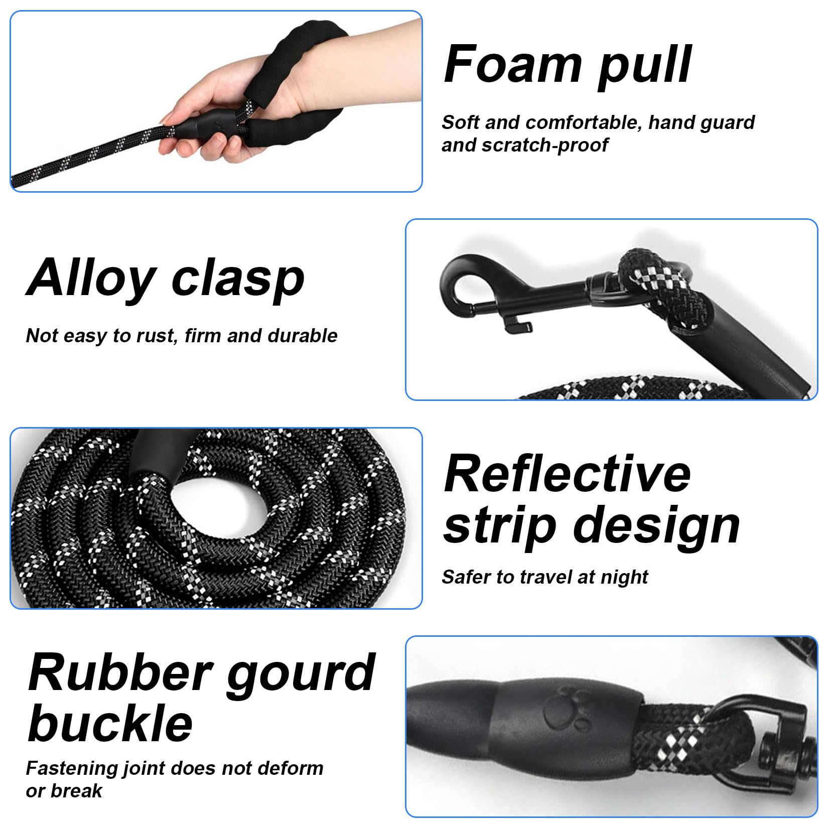 Training Lead for Dogs 6M/19.68FT Long Line Dog Leads for Small Medium Large Dogs Reflective Dog Leashes - Image 4