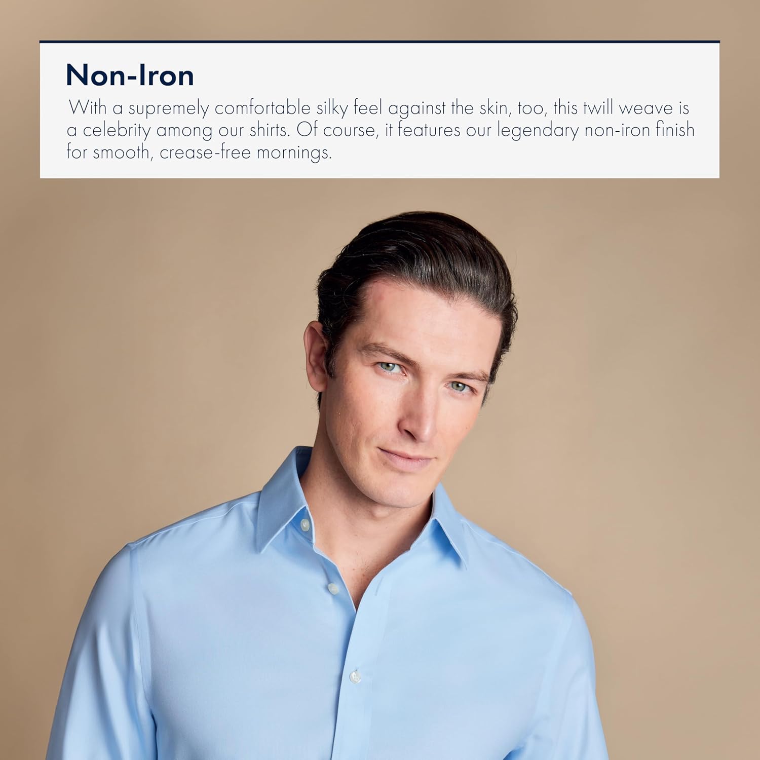 Charles Tyrwhitt Shirts for Men – Sky Blue Twill Non-Iron Formal Dress Shirt – Long Sleeve Cotton Shirt - Image 6