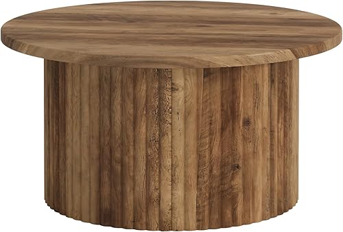 Miniatura 8 de Tribesigns Mesa auxiliar redonda de 31.5 pulgadas, mesa central circular de granja con base de metal resistente, mesa auxiliar de sofá moderna para